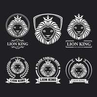 Leone re icona e logo. vettore illustrazione