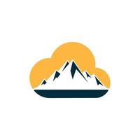 montagna cielo nube logo design. neve montagna illustrazioni design. vettore