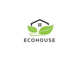 eco Casa logo design illustrazione vettore