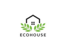 eco Casa logo design illustrazione vettore