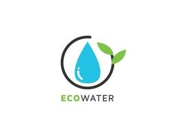 eco acqua logo con foglia design illustrazione vettore