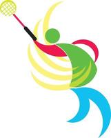 badminton gli sport astratto icona logo vettore