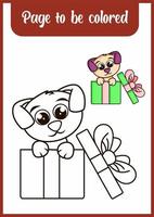 animale schema per cucciolo. colorazione libro per bambini vettore