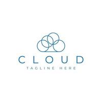 cerchio nube logo design vettore