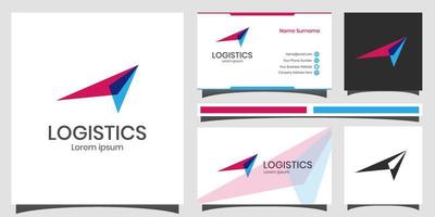 astratto attività commerciale giusto freccia su logo icona per inizio su cartello, la logistica consegna logo con attività commerciale carta design vettore