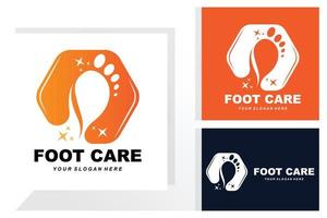 piede cura logo design Salute illustrazione donna pedicure salone vettore