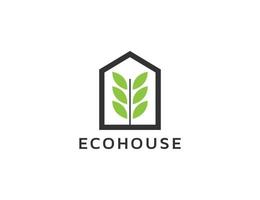 eco Casa logo design illustrazione vettore