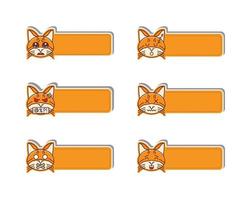 carino kawaii gatto emoji nome etichetta etichetta vettore