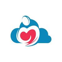 nube cura logo design. beneficenza gruppo logo design concetto. vettore