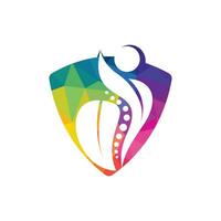 chiropratica logo design vettore illustrazione . dolore logo . colonna vertebrale cura logo. osso , ortopedico , chiropratica benessere centro.