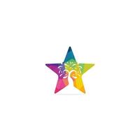colorato stella albero vettore logo design.