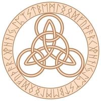 celtico Trinità nodo. pendente. beige di tendenza, design con rune vettore