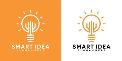 inteligente idea logo design con creativ concetto vettore