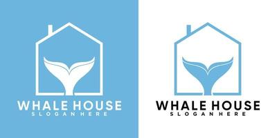 balena Casa logo design con creativ concetto vettore