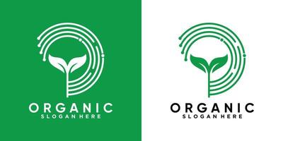 biologico logo design con creativ concetto vettore
