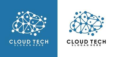 nube Tech logo design con stile e creativo vettore
