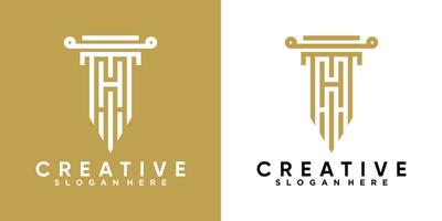 pilastro e quest'ultimo h logo design con creativo concetto vettore