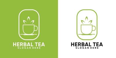 erbaceo tè logo design con stile e creativo concetto vettore