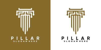 pilastro logo design con stile e cretive concetto vettore