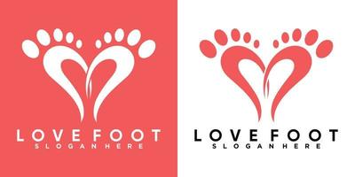 amore piede logo design con stile e cretive concetto vettore