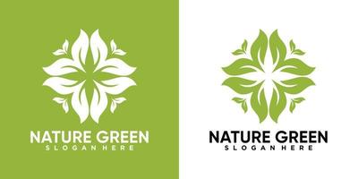 natura verde logo design con creativ concetto vettore
