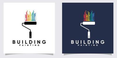 edificio dipingere logo design con creativo concetto vettore