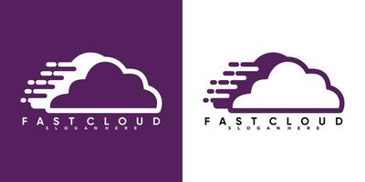 veloce nube logo design con stile e cretive concetto vettore