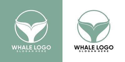 balena logo design con creativ concetto vettore