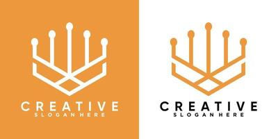 quest'ultimo w logo design con creativ concetto vettore