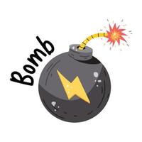 di moda piatto etichetta icona di bomba vettore