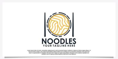 ramen spaghetto logo design illustrazione per ristorante icona con creativo elemento premio vettore parte 25