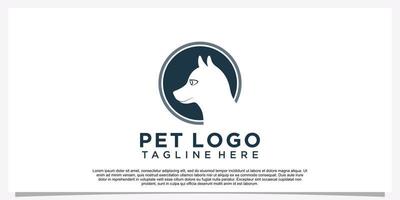 animale domestico logo design modello animale domestico icona semplice concetto premio vettore