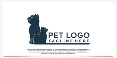 animale domestico logo design modello animale domestico icona semplice concetto premio vettore