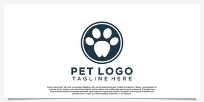 animale domestico logo design modello animale domestico icona semplice concetto premio vettore