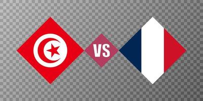 concetto di bandiera tunisia vs francia. illustrazione vettoriale. vettore