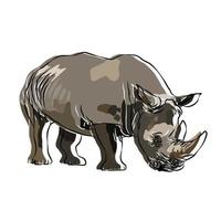 è un' bellissimo rinoceronte immagine. vettore