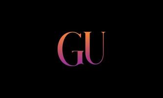 lettera GU vettore logo gratuito modello gratuito vettore