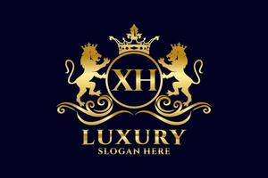 iniziale xh lettera Leone reale lusso logo modello nel vettore arte per lussuoso il branding progetti e altro vettore illustrazione.