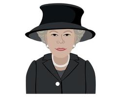 Regina Elisabetta viso ritratto con nero tute Britannico unito regno 1926 2022 nazionale Europa nazione vettore illustrazione astratto design