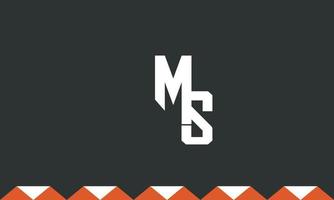 alfabeto lettere iniziali monogramma logo ms, sm, m e s vettore