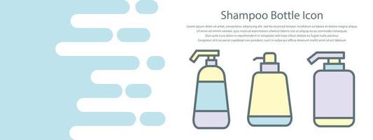 set di icone di bottiglia di shampoo pastello vettore