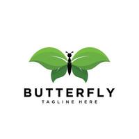moderno foglia farfalla logo design vettore
