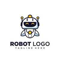 carino robot personaggio logo design per azienda portafortuna o Comunità portafortuna vettore