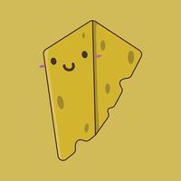 illustrazione di kawaii formaggio vettore