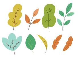 le foglie piatto illustrazione natura all'aperto semplice stile vettore