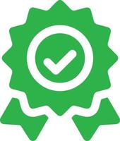 verde distintivo corretta marchio icona. verde approvato icona. certificato medaglia icona. approvazione dai un'occhiata simbolo collezione vettore