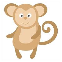 scimmia del fumetto di vettore. animale africano. scimmia gentile divertente. divertente carino adorabile animaletto africano per stampa di moda, abbigliamento per bambini, scuola materna, poster, invito, design di biglietti di auguri vettore