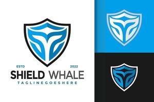 astratto scudo balena logo disegno, marca identità loghi vettore, moderno logo, logo disegni vettore illustrazione modello