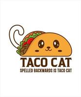 taco gatto logo maglietta design vettore