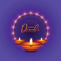 luccicante religioso Diwali Festival bellissimo lampade sfondo vettore